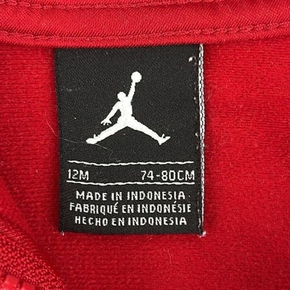 Jordan Track Jacket Kids 12M 74-80CM Red White Black Jumpman Logo - Picture 3 of 6